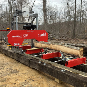 MechMaxx SM26 Sawmill Portable 26" 459cc 15HP Electric Start Gasoline Engine 20" Board Width 13' Track Length New