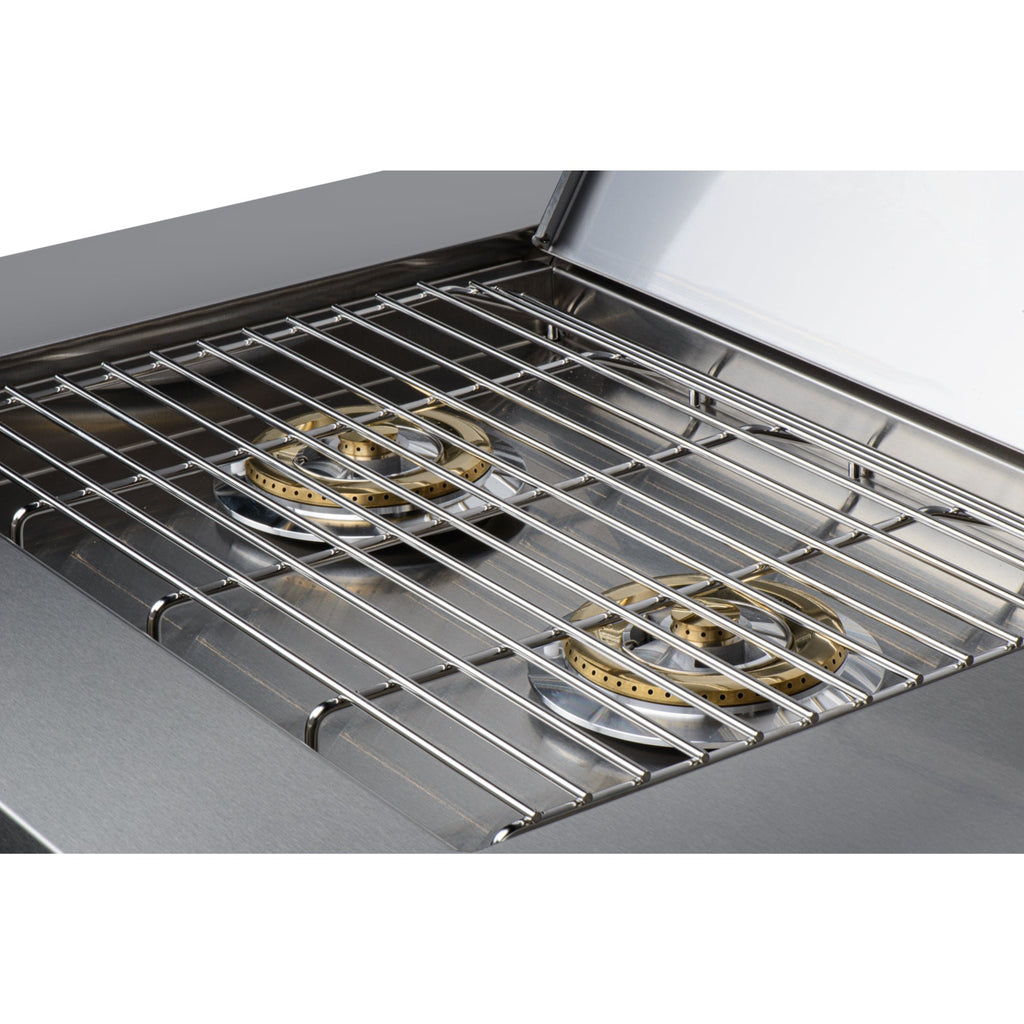 32 in. Outdoor Kitchen Liquid Propane Side Burner with Bottom Cabinet in Stainless-Steel (KM-OKS-SBC)
