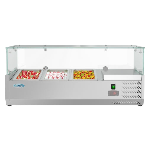 40 in. Three Pan Refrigerated Countertop Condiment Prep Station