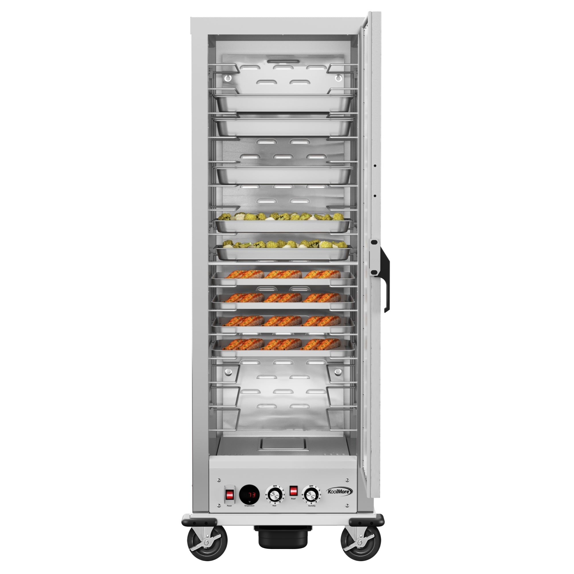 33 in. Commercial Insulated Heated Holding/Proofing Cabinet with Wire Racks and Solid Door in Silver