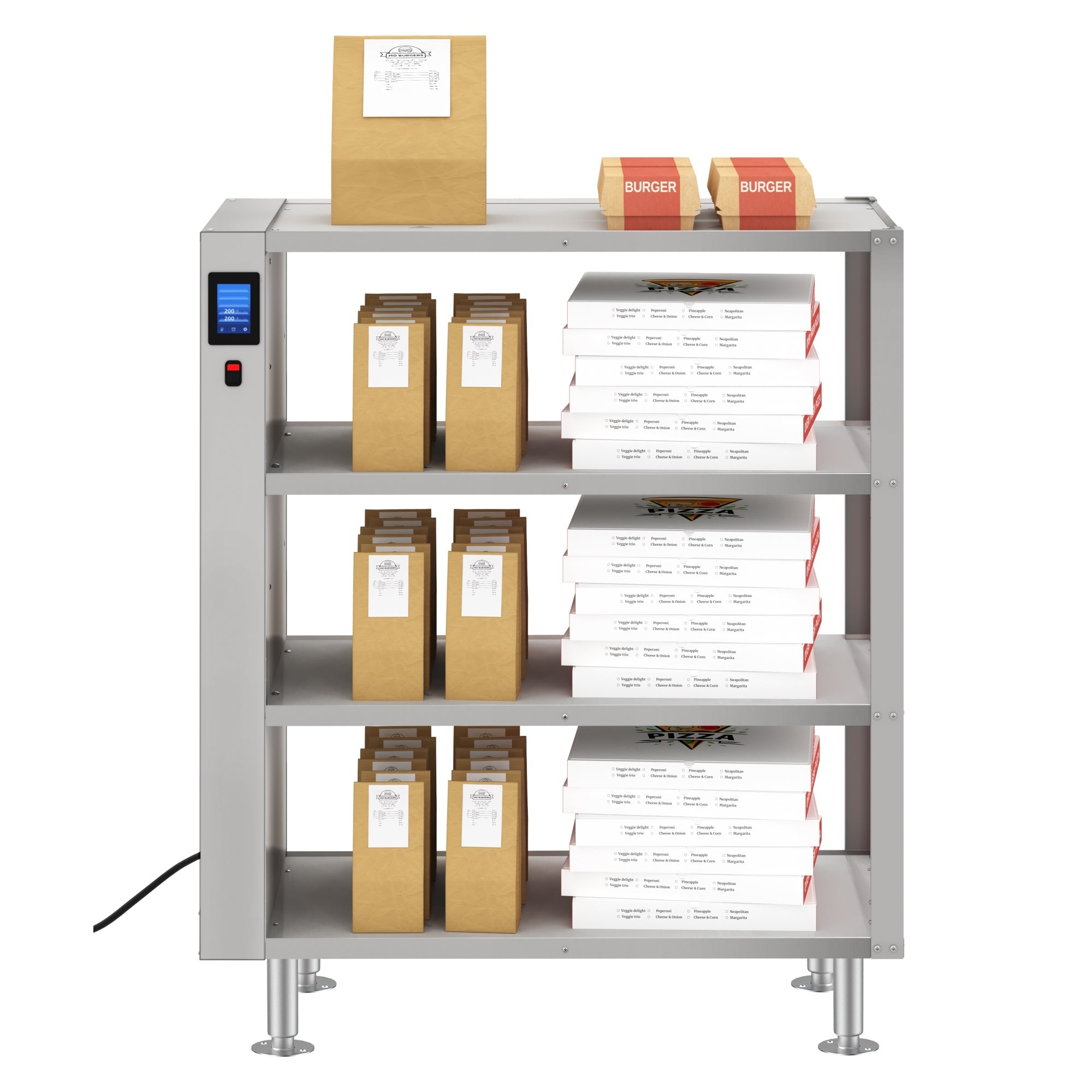 Four-Shelve Commercial Take Out Warmer Cabinet with Touch Screen in Stainless-Steel, UL and NSF Listed