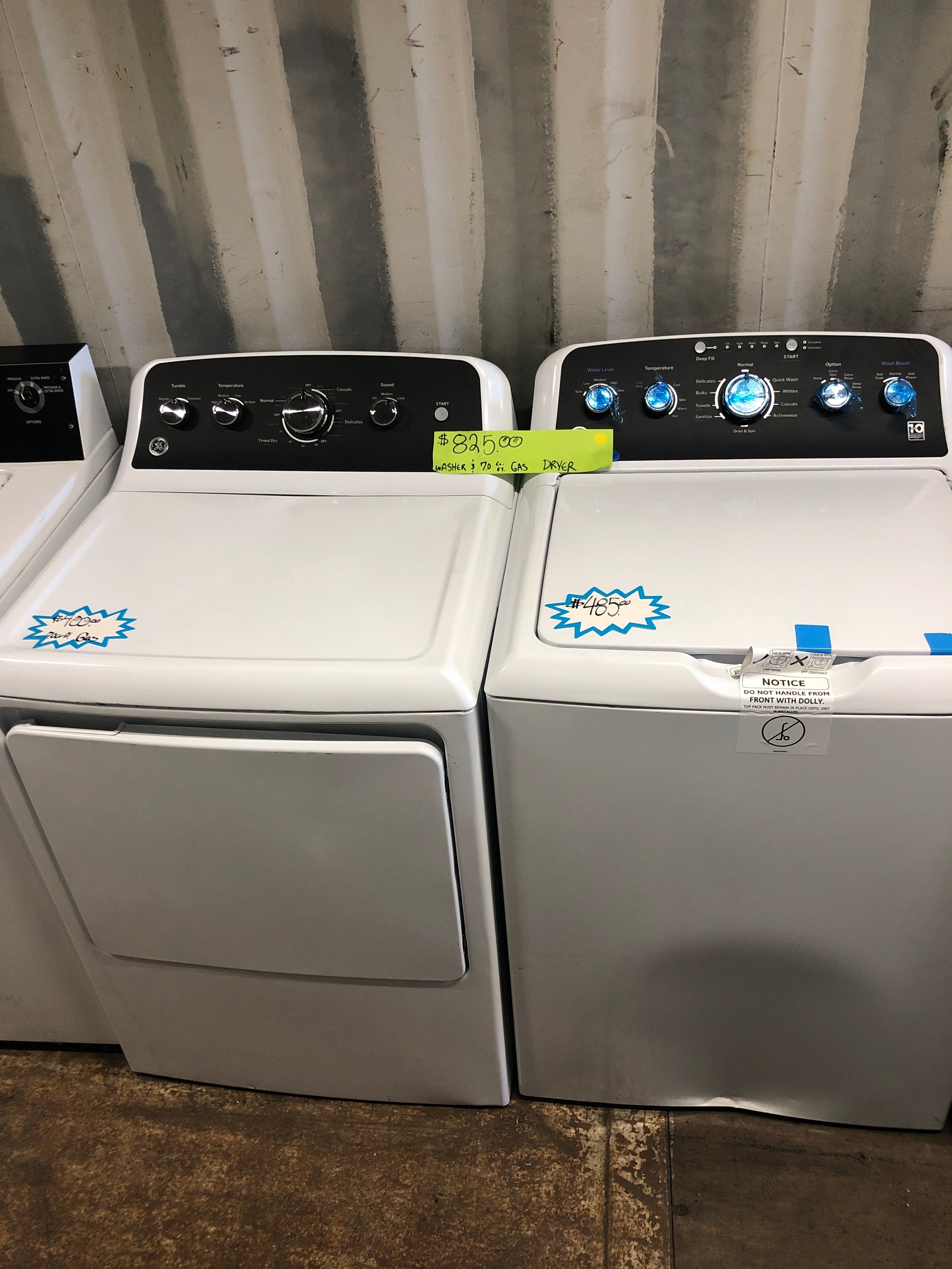 GE Top Load Washer and Gas Dryer
