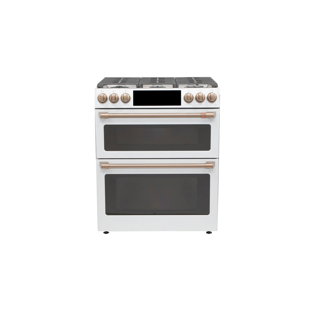 CAFÉ™ 30" Smart Slide-In, Front-Control, Gas Double-Oven Range with Convection