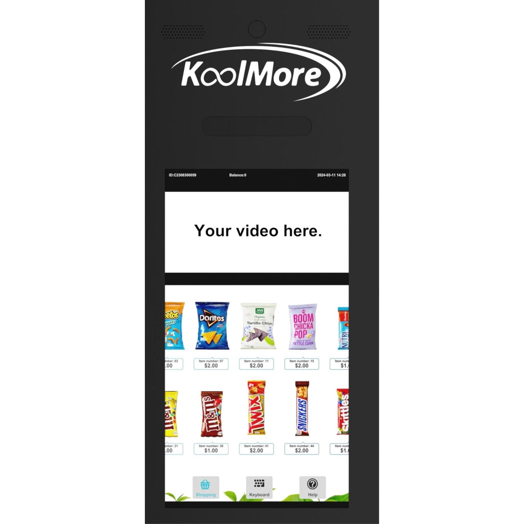 50 in. 60-Slot Snack Vending Machine with 22-inch Touch Screen in Black, Non-Refrigerated. - Wrap