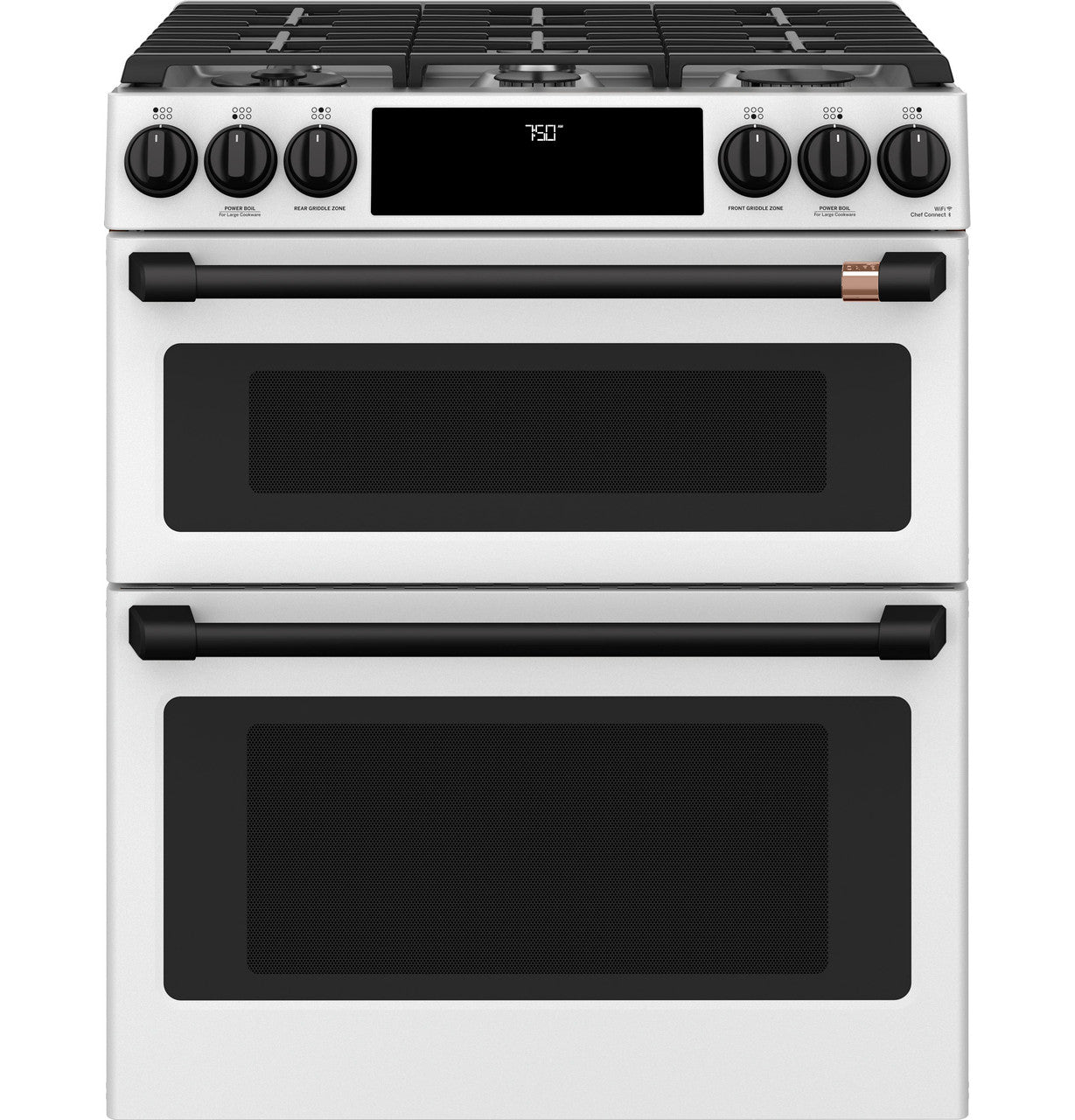 CAFÉ™ 30" Smart Slide-In, Front-Control, Gas Double-Oven Range with Convection
