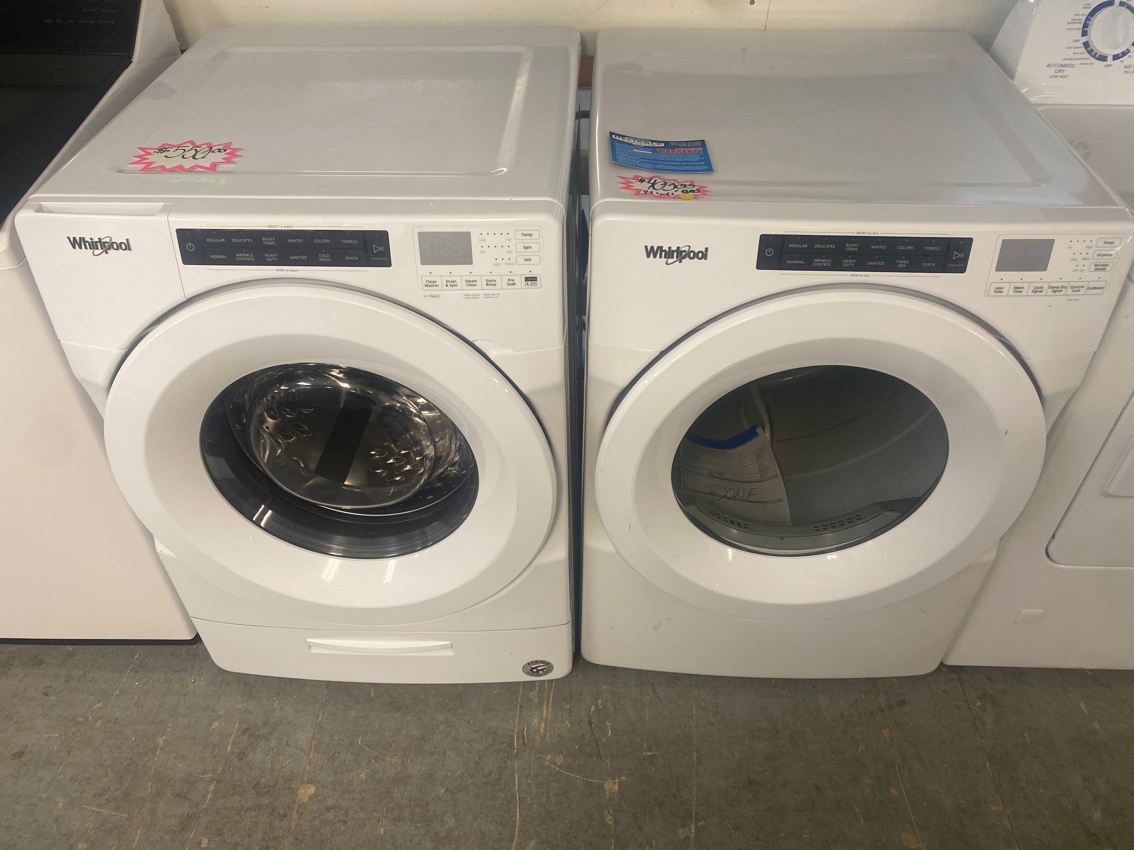 Whirlpool Front-Load Washer & 7.4 cu. ft. Gas Dryer stackable Set!