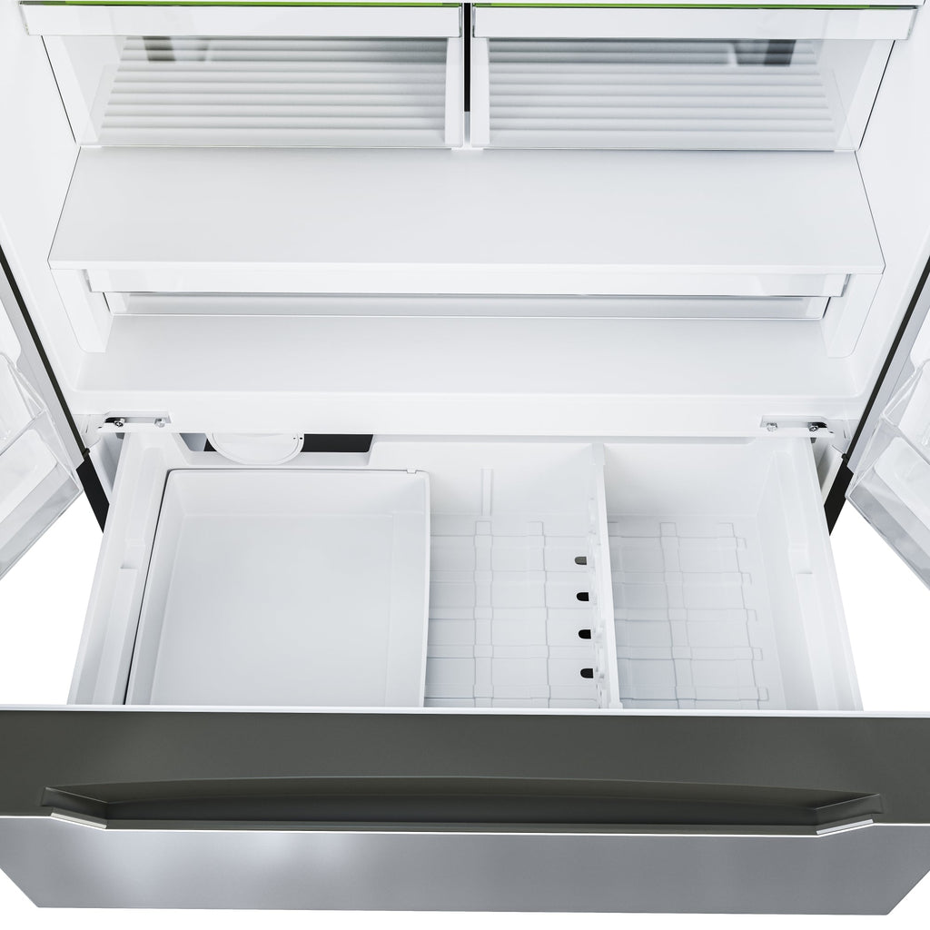 22.5 Cu. ft. French Door Refrigerator, Deep Freezer, 4 Door Stainless-Steel Fridge