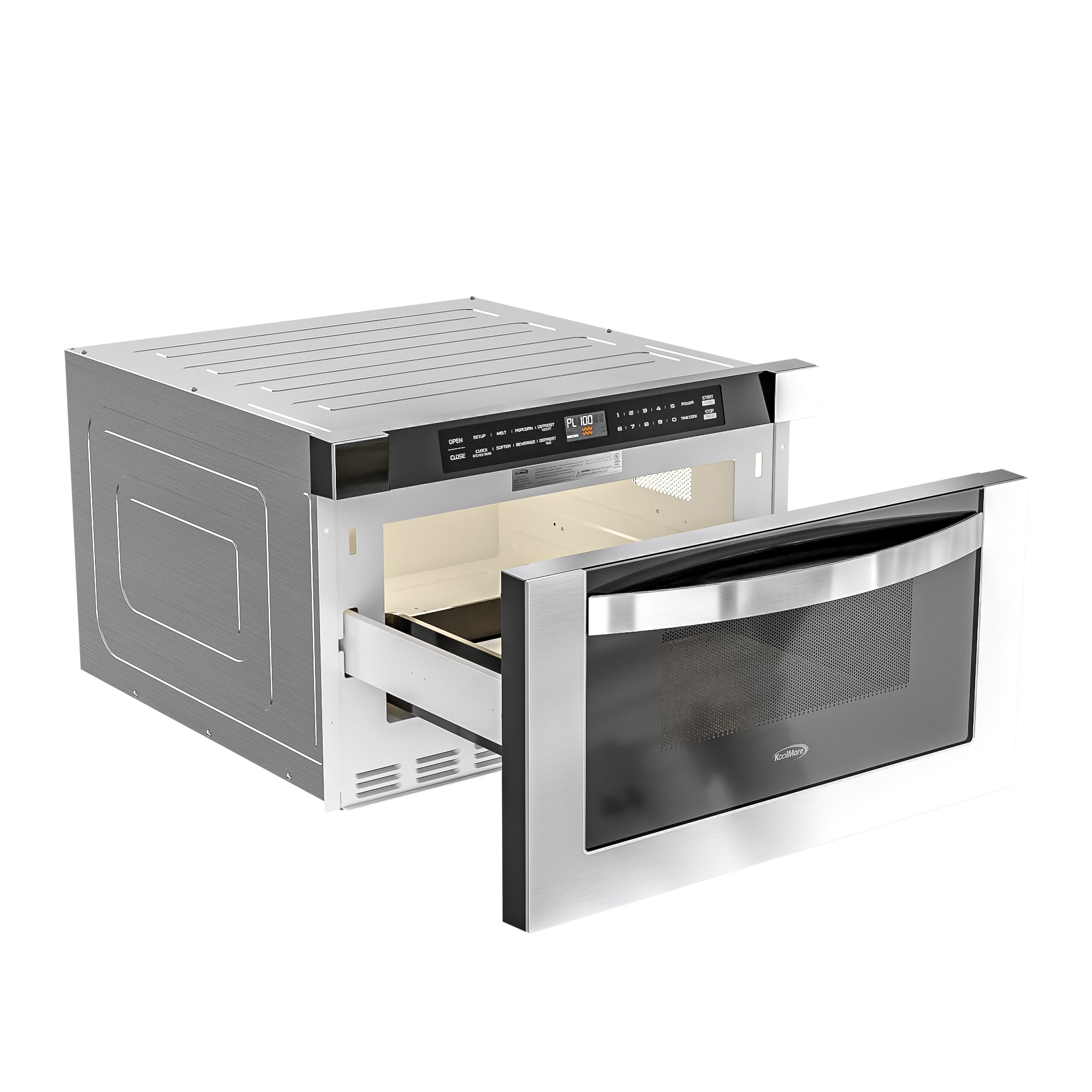 24 in. Stainless-Steel Microwave Drawer, Wall-Mounted with Flat Bottom,1.2 Cu. Ft.