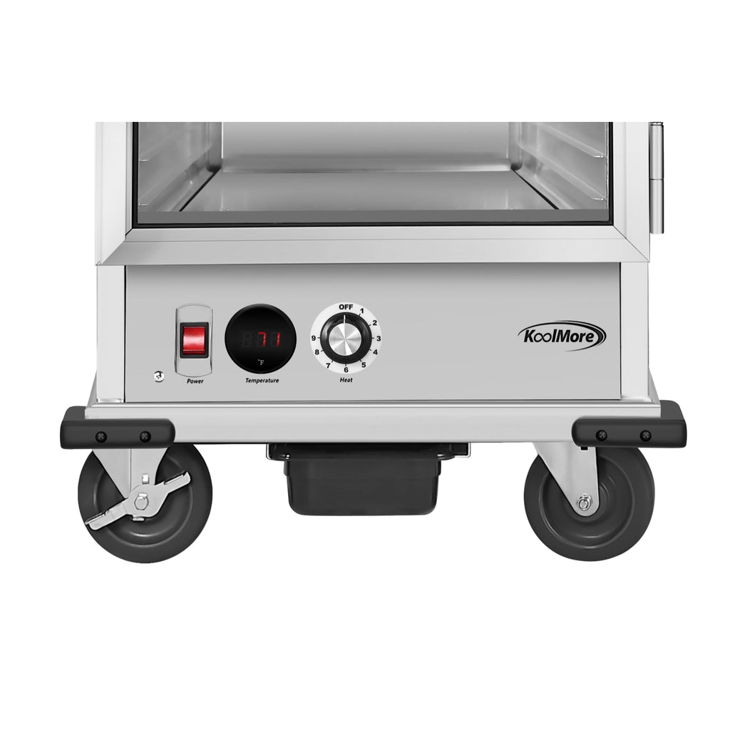 33 in. Commercial Non-Insulated Heated Holding Cabinet with 36-Pan Capacity and Glass Door in Silver