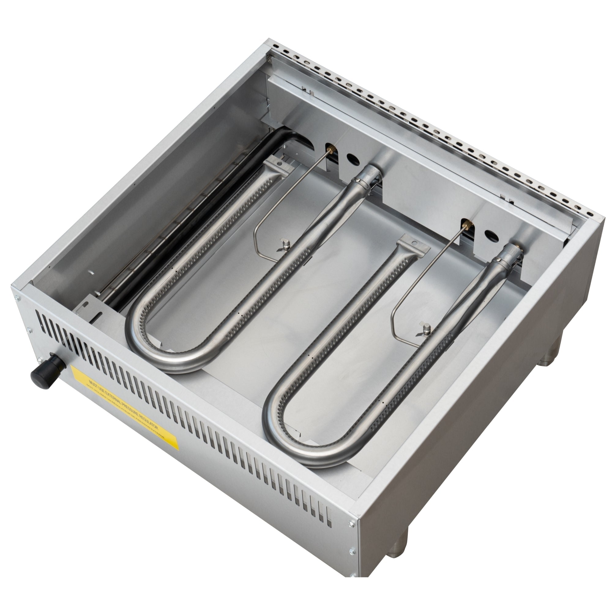 24 in. Commercial 2-Burner Natural Gas Charbroiler with 60,000 BTU in Stainless-Steel