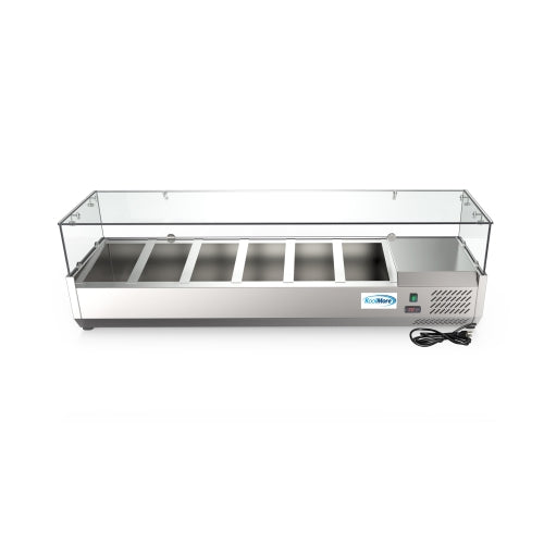 59 in. Six Pan Refrigerated Countertop Condiment Prep Station