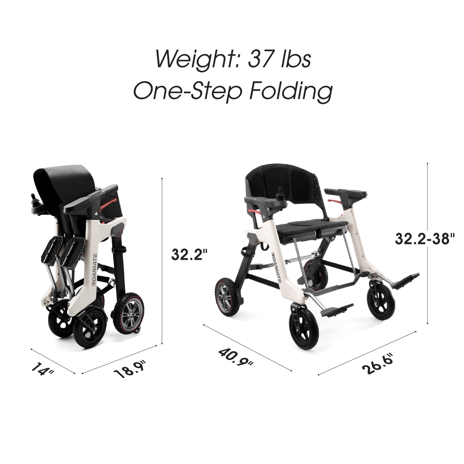 Metro Mobility Roamate Electric Wheelchair 3-in-1 Smart Mobility Device 3.7 MPH 9.5 Mile Range New