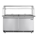 60 in. Commercial Refrigerated Prep Station with Sneeze Guard and Buffet Slide, 12-Pan (Not Included) Capacity with Covers and Two Adjustable Shelves in Stainless-Steel, ETL Listed