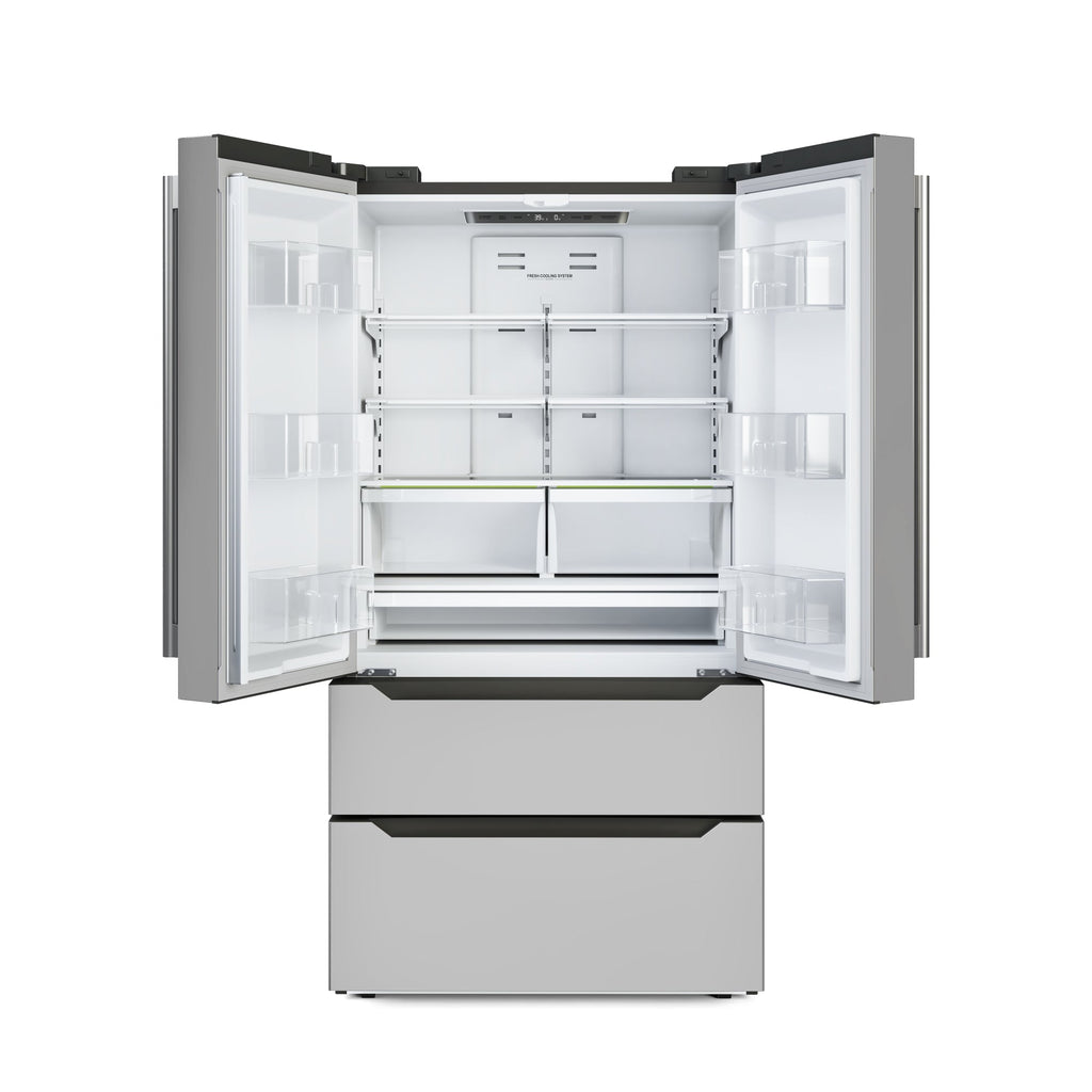 22.5 Cu. ft. French Door Refrigerator, Deep Freezer, 4 Door Stainless-Steel Fridge
