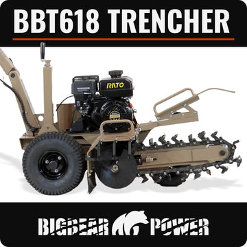 BigBear Power BBT618 Trencher 18 in. 7 HP Rato Engine 200 ft/Hr New