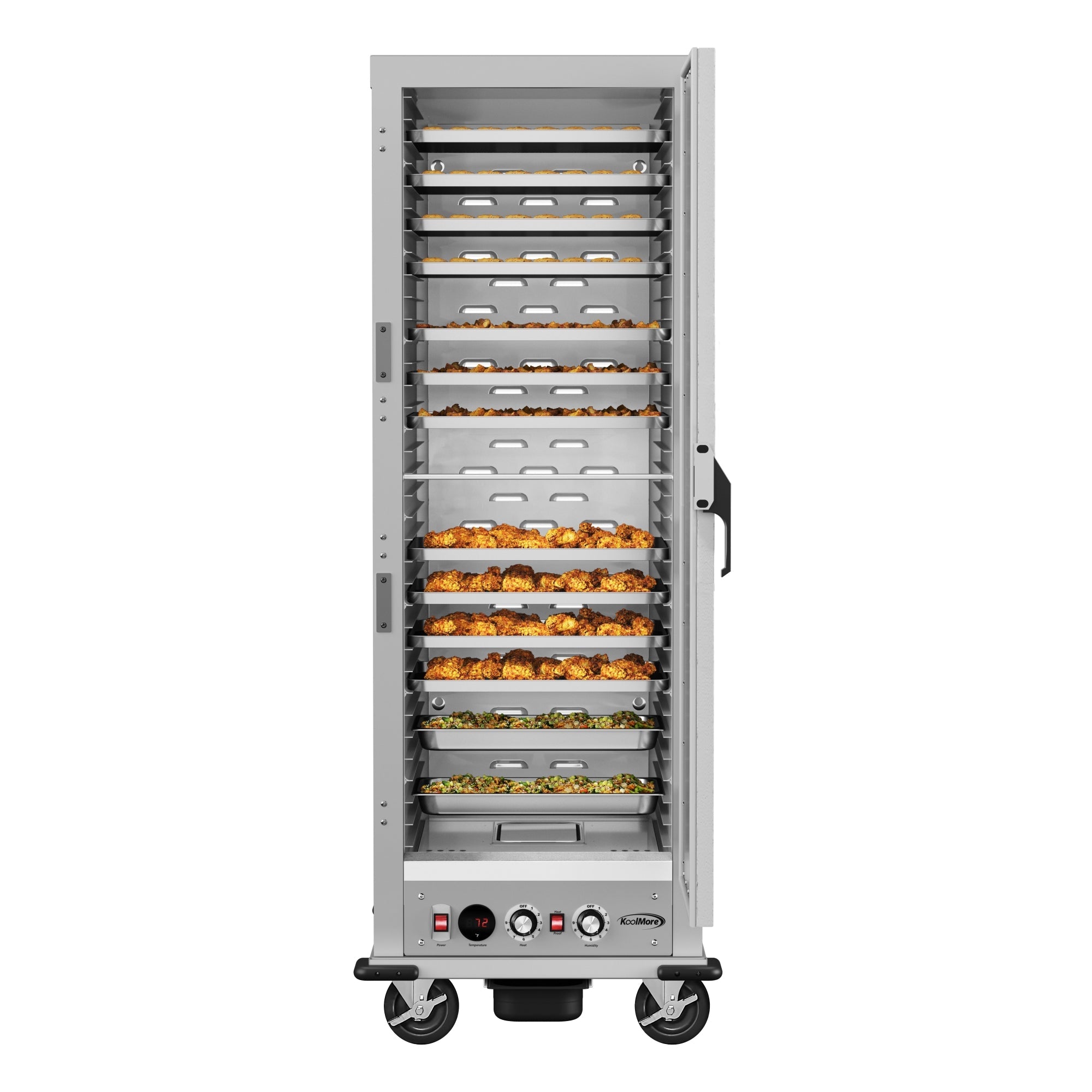 33 in. Commercial Insulated Heated Holding/Proofing Cabinet with 36-Pan Capacity and Solid Door in Silver