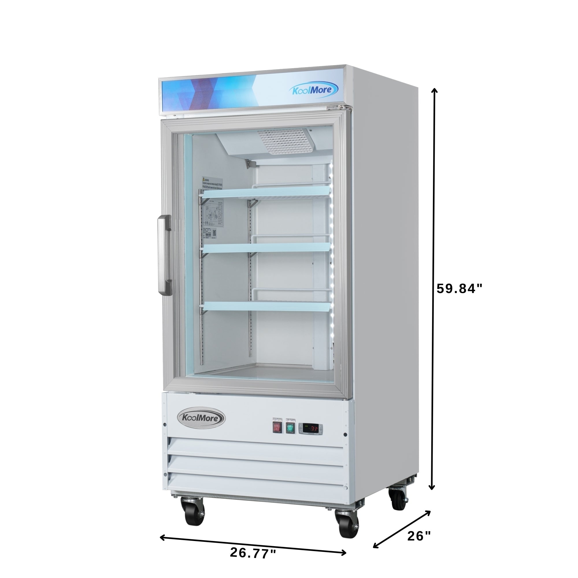 26 in. 1-Door Commercial Display Merchandiser Freezer 9 cu. ft. in White