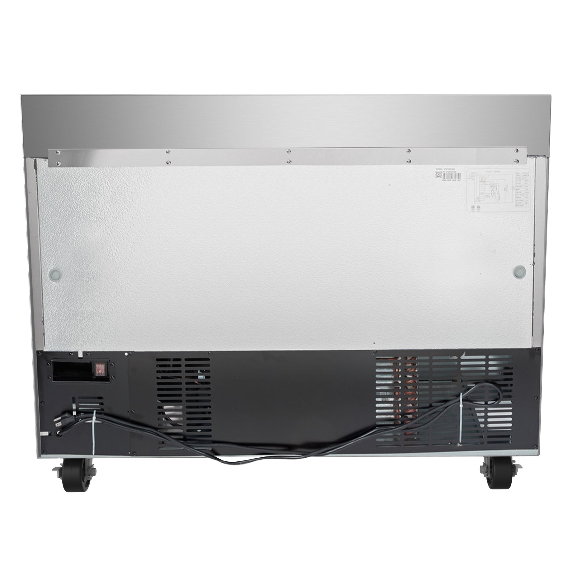 48 in. Stainless Steel Two-Door Worktop Commercial Freezer with 3.5 in. Backsplash, 12 cu. ft.