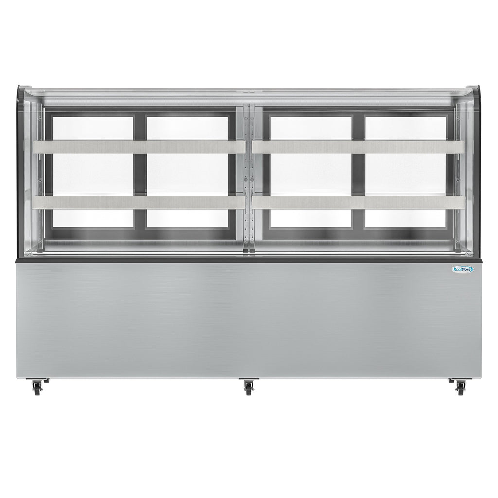 71 in. Dry Bakery Display Case with Front Curved Glass Protection, 20 cu ft.