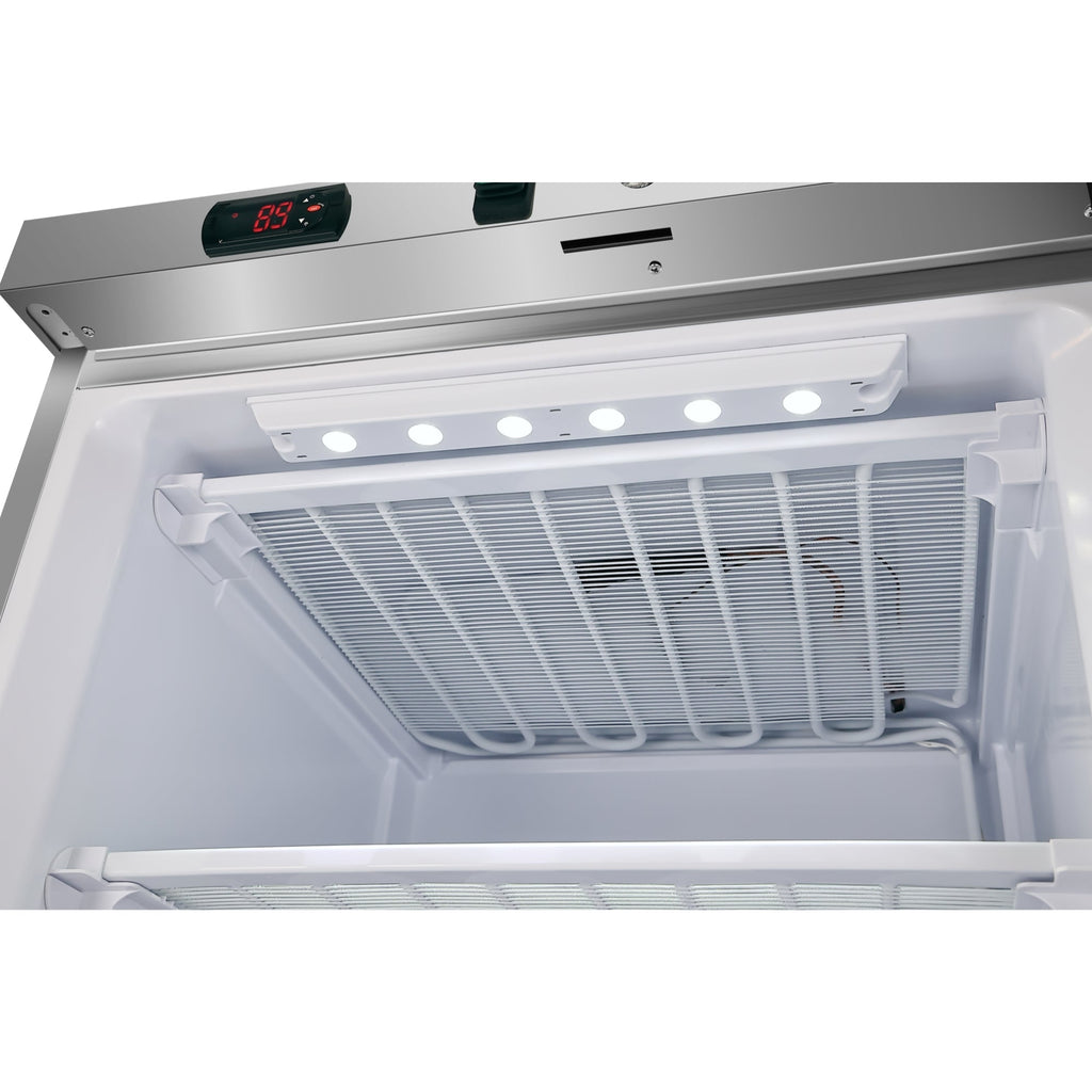 12 Cu. ft. Commercial Freezer with Glass Door in Stainless Steel - Manual Defrost