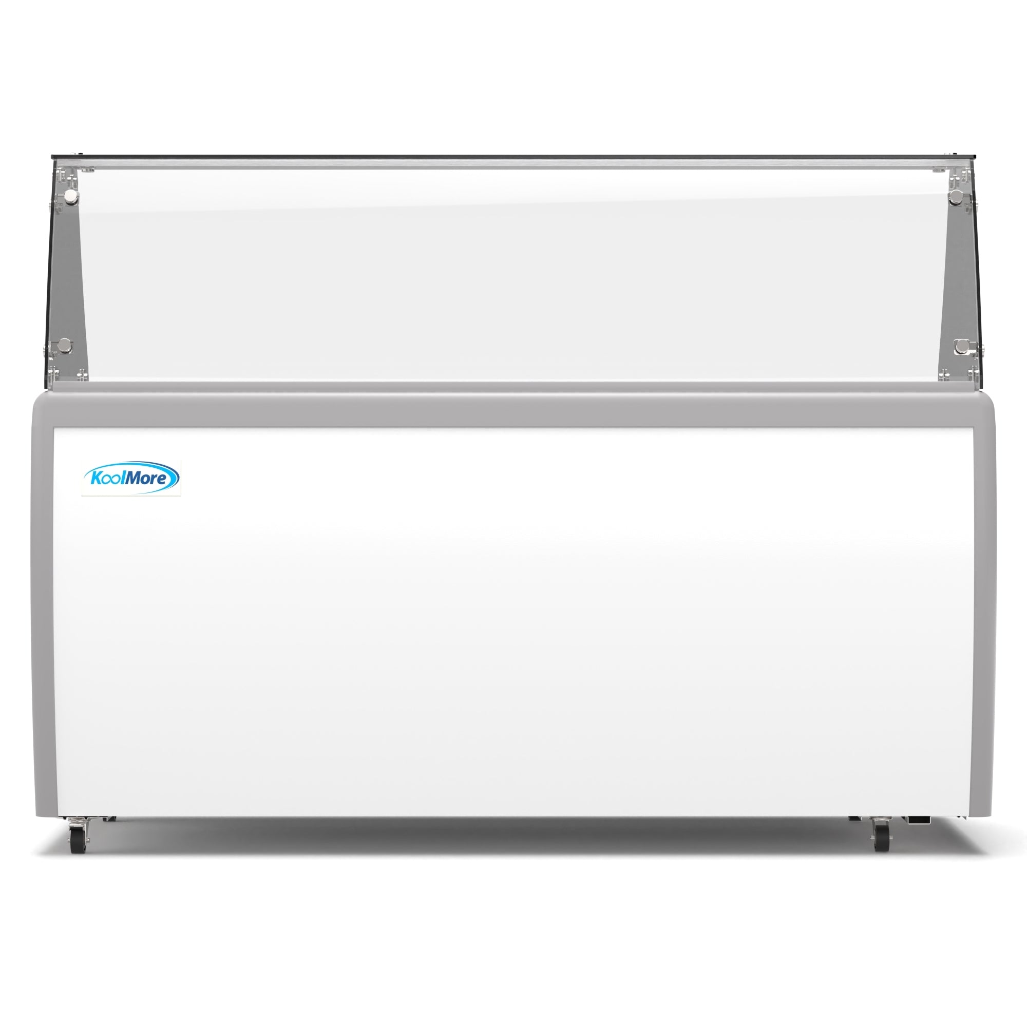 70 in. 12 Tub Ice Cream Dipping Cabinet Display Freezer with Sliding Glass Door and Sneeze Guard, 20 cu. ft.