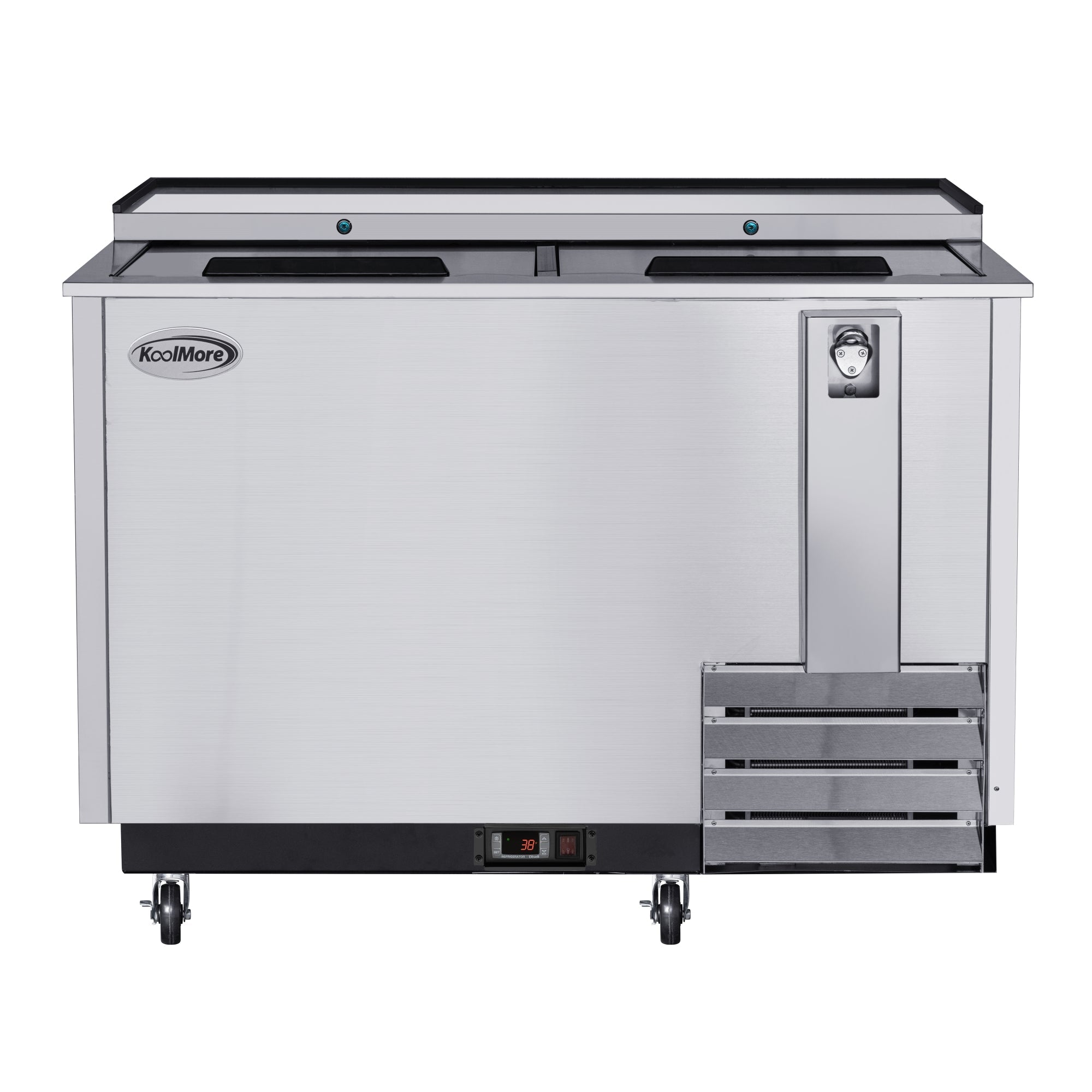 50 in. Commercial Bottle Cooler in Stainless-Steel with Built-In Opener, ETL Listed, 14 cu. ft.
