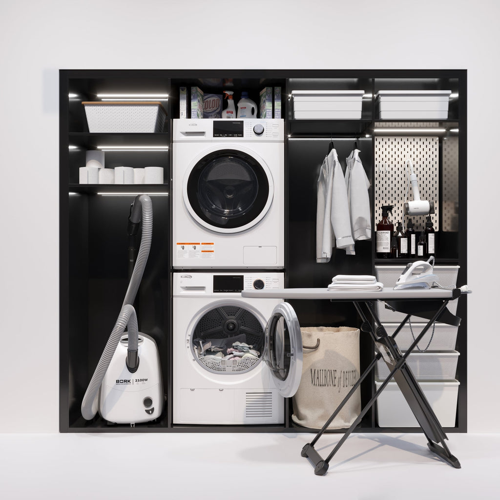 4.4 cu. ft. Large Capacity Stackable Ventless Front Load Dryer in White, 240V.
