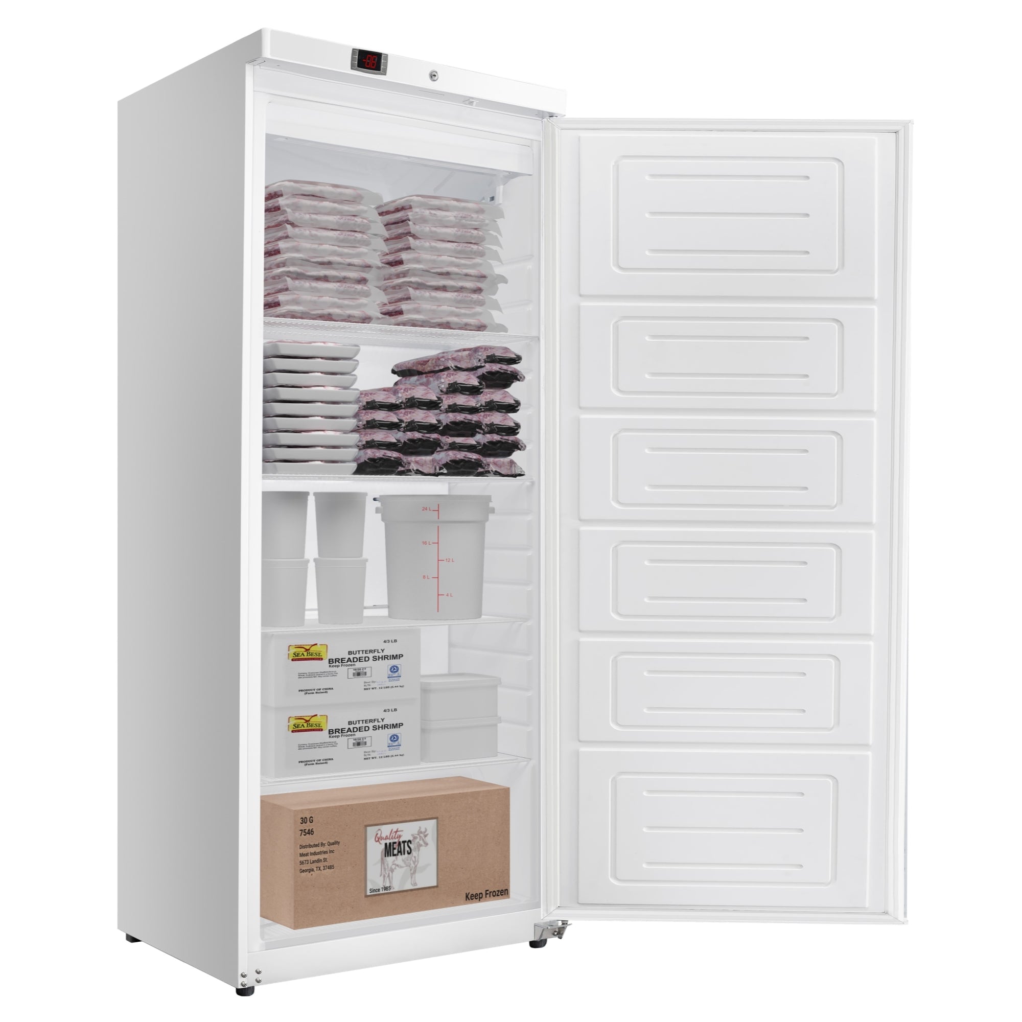 30 in. Commercial Auto-Defrost Reach-In Freezer, 21 cu. ft. in White