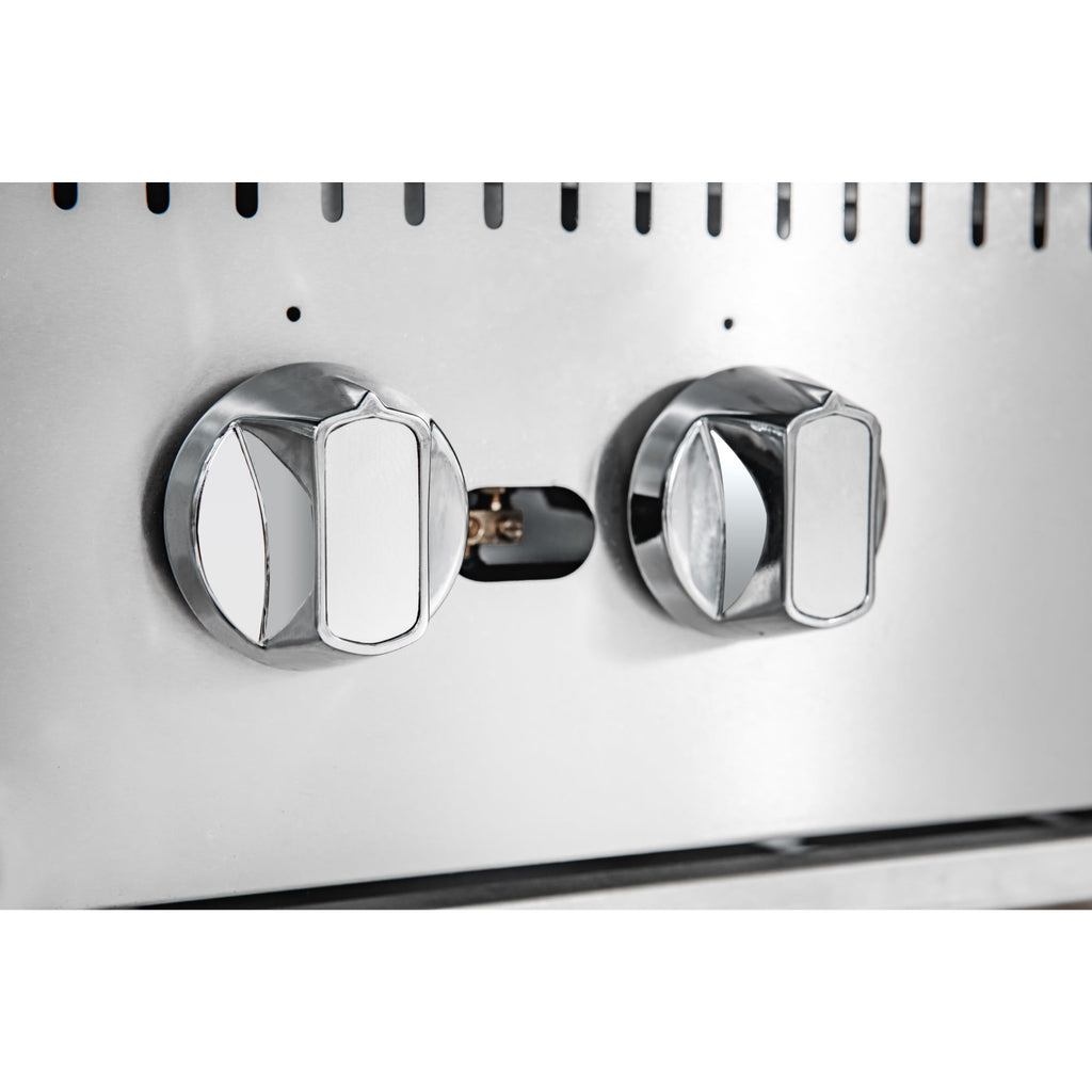 24 in. Commercial Four-Burner Step Up Range, 104000 BTU in Stainless-Steel