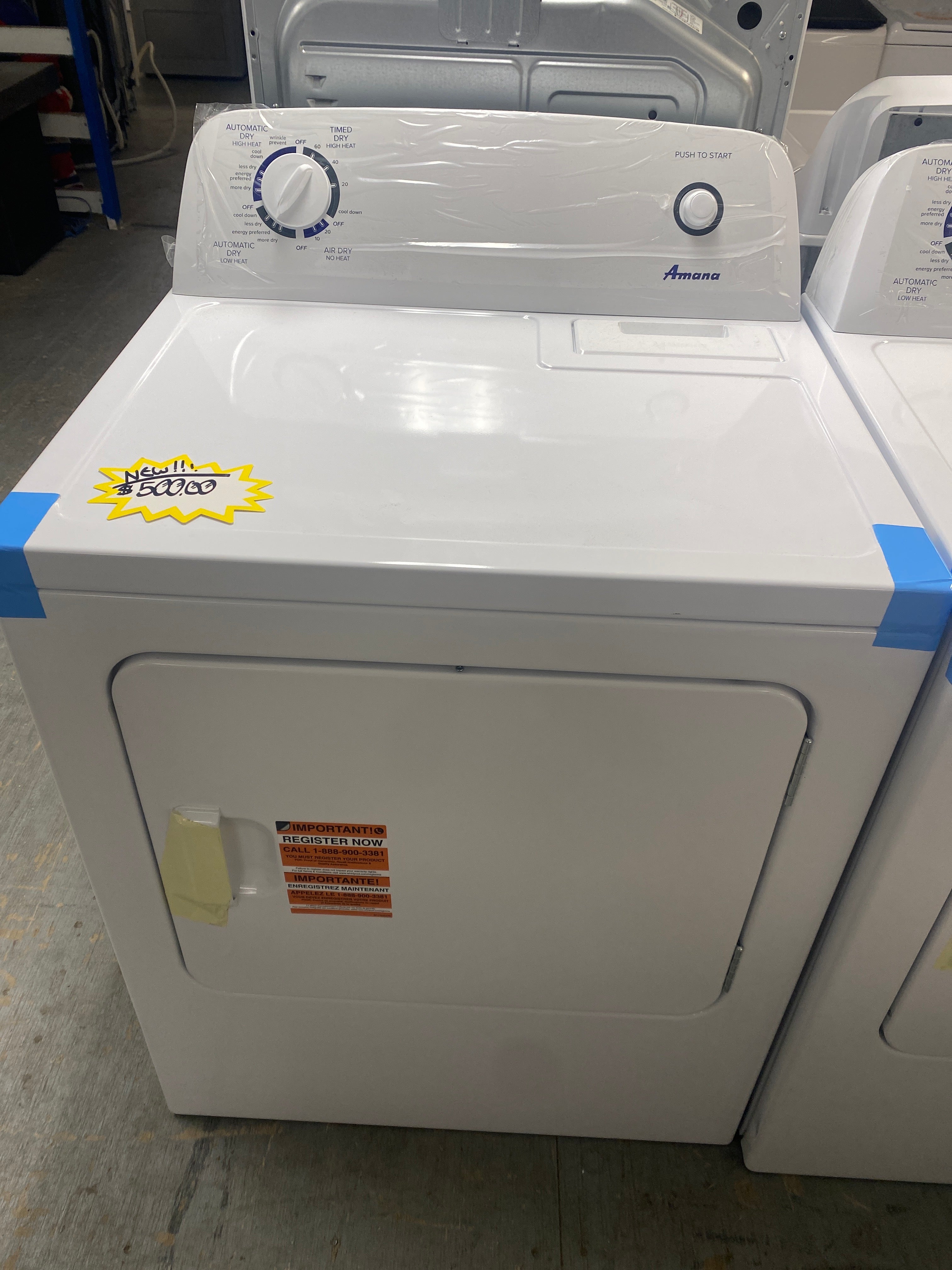New!! Amana 6.5 cu. ft. Electric Dryer