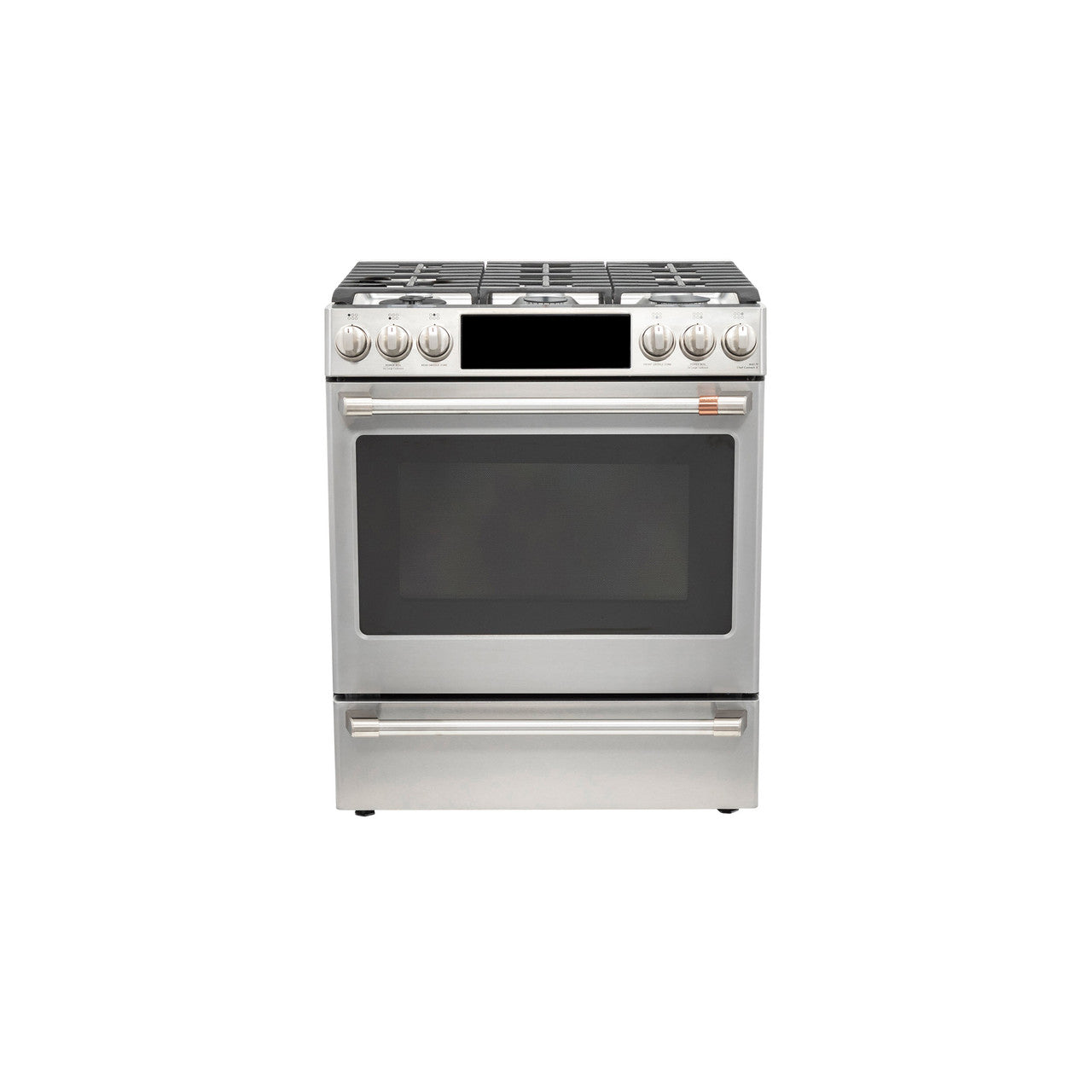 CAFÉ™ 30" Smart Slide-In, Front-Control, Dual-Fuel Range with Warming Drawer