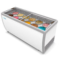 70 in. 12 Tub Ice Cream Dipping Cabinet Display Freezer with Sliding Glass Door, 20 cu. ft.