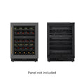 KoolMore Reserve 24 in. Under-Counter Panel Ready Dual Zone Built-in Wine Cooler with Black Shelves and 45 Bottle Capacity in Black