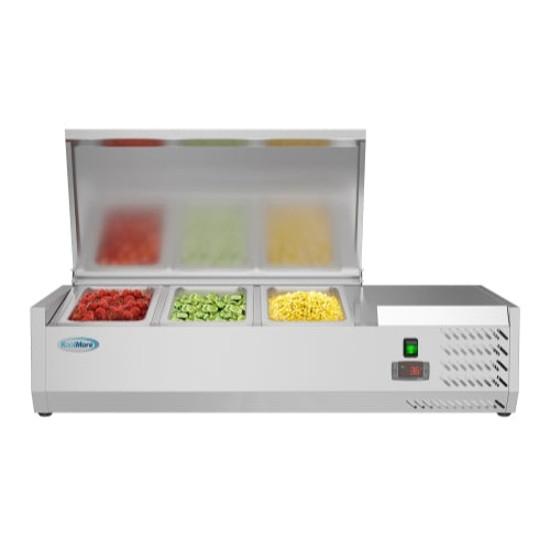 40 in. Three Pan Refrigerated Countertop Condiment Prep Station
