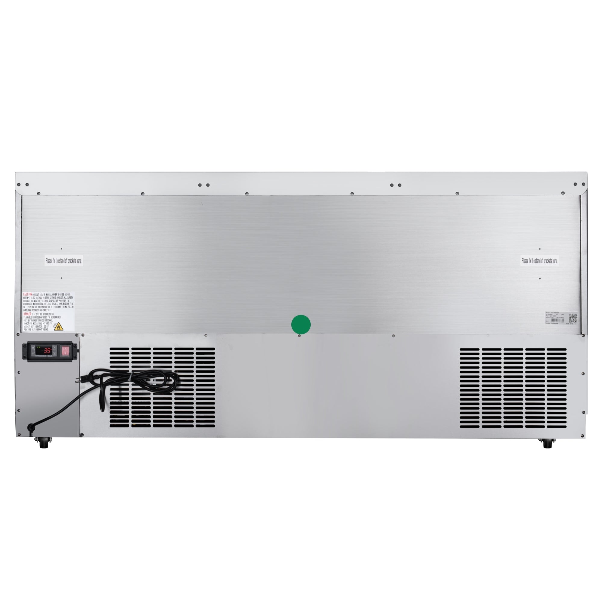 72 in. Commercial Refrigerated Prep Station Cold Table, Stainless-Steel Refrigerator with 15-Pan (Not Included) Capacity with Cover and Three Adjustable Shelves, ETL Listed