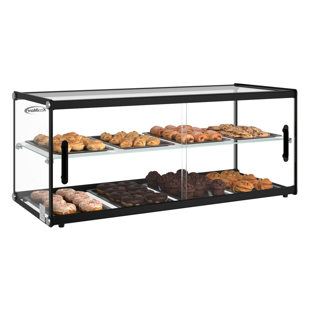 36 in. 2 Tiered Pastry Display Case With Shelf and Sliding Door, 4.2 cu. ft. Capacity, ETL Listed
