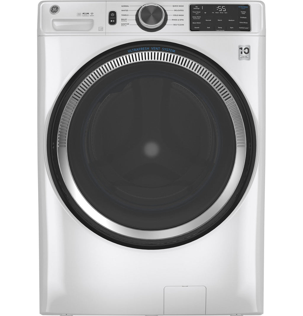 GE GE® ENERGY STAR 4.8 cu. ft. Capacity Smart Front Load ® Washer with UltraFresh Vent System with OdorBlock™ and Sanitize w/Oxi