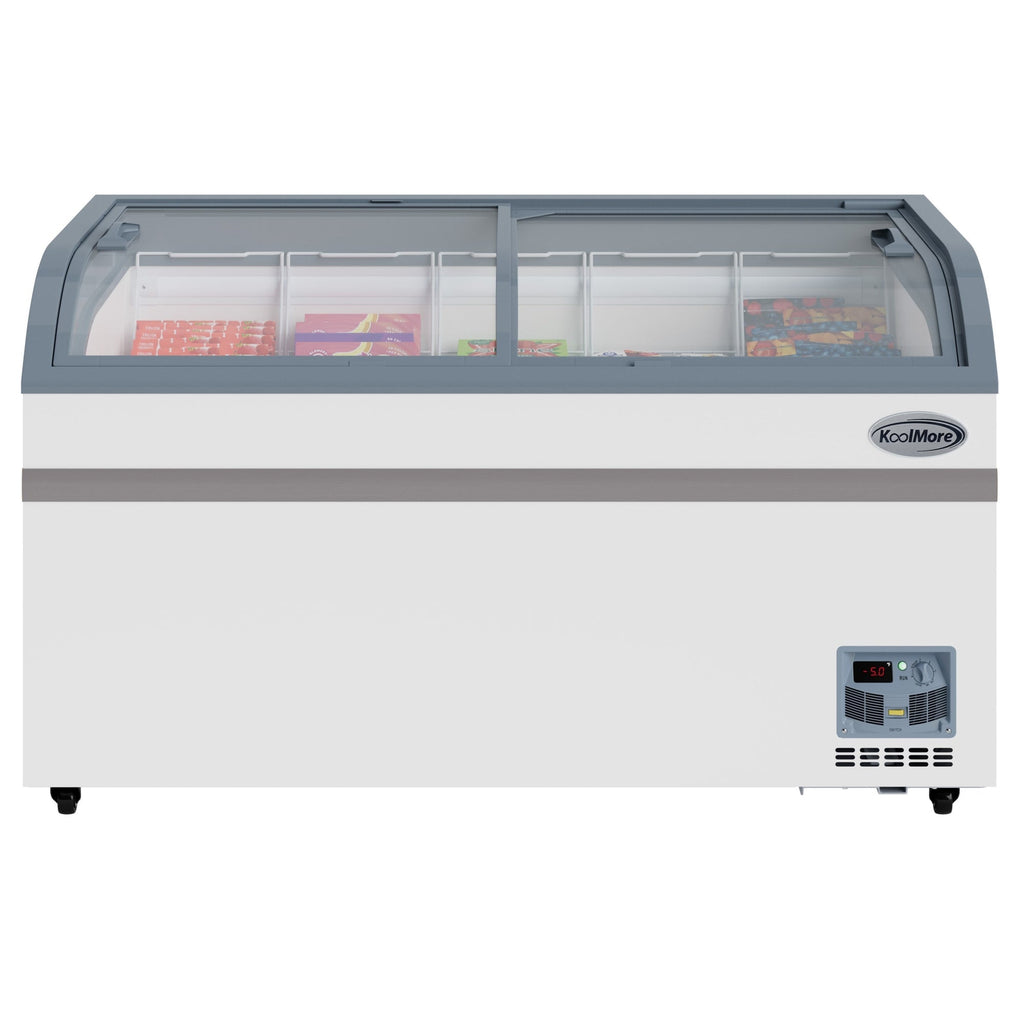 58 Inch Manual Defrost Island Chest Freezer in White, 14 cu. ft.