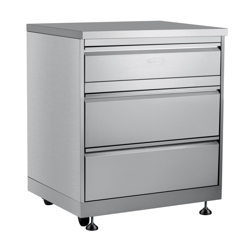 32 in. Stainless-Steel Outdoor Kitchen Cabinet with Three Drawers