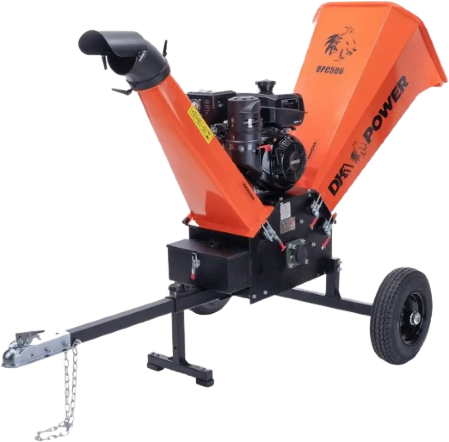 DK2 OPC506E Chipper Shredder with Extended Axles and Trailer Tow Hitch 6" 14 HP Gas Powered New