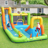 Costway 8-in-1 Inflatable Water Slide Bounce House Splash Pool w/ 735W Blower 85693124 New