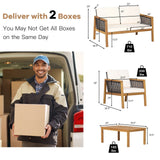 Costway 4-Piece Patio Rattan Furniture Set Removable Cushions White 42961830 New