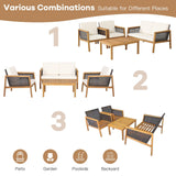 Costway 4-Piece Patio Rattan Furniture Set Removable Cushions White 42961830 New