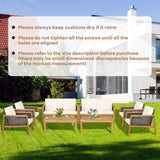 Costway 4-Piece Patio Rattan Furniture Set Removable Cushions White 42961830 New