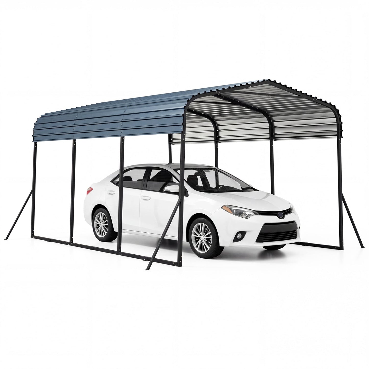Costway 10' x 14.5' Heavy-Duty Carport Outdoor Galvanized Steel Garage Car Shelter Leak-Proof Roof 60380765 New