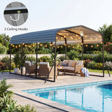 Costway 10' x 14.5' Heavy-Duty Carport Outdoor Galvanized Steel Garage Car Shelter Leak-Proof Roof 60380765 New