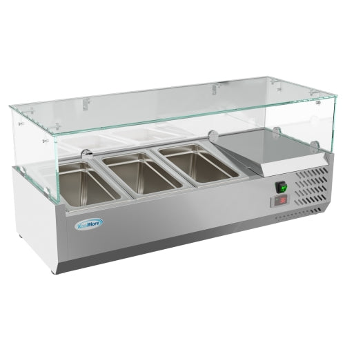 40 in. Three Pan Refrigerated Countertop Condiment Prep Station