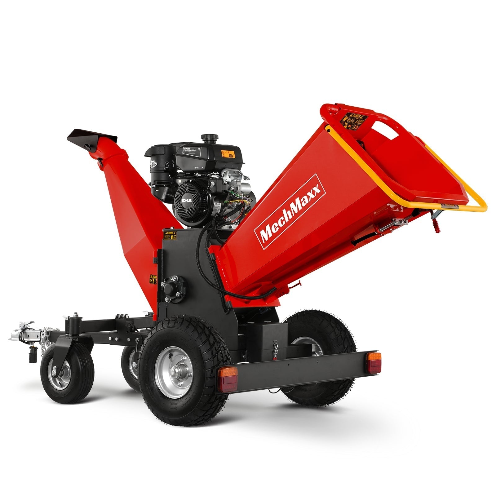6 inch KOHLER E-Start 429cc 14HP Gas Powered 4 - Wheel Drum Wood Chipper with Taillight ,  B150