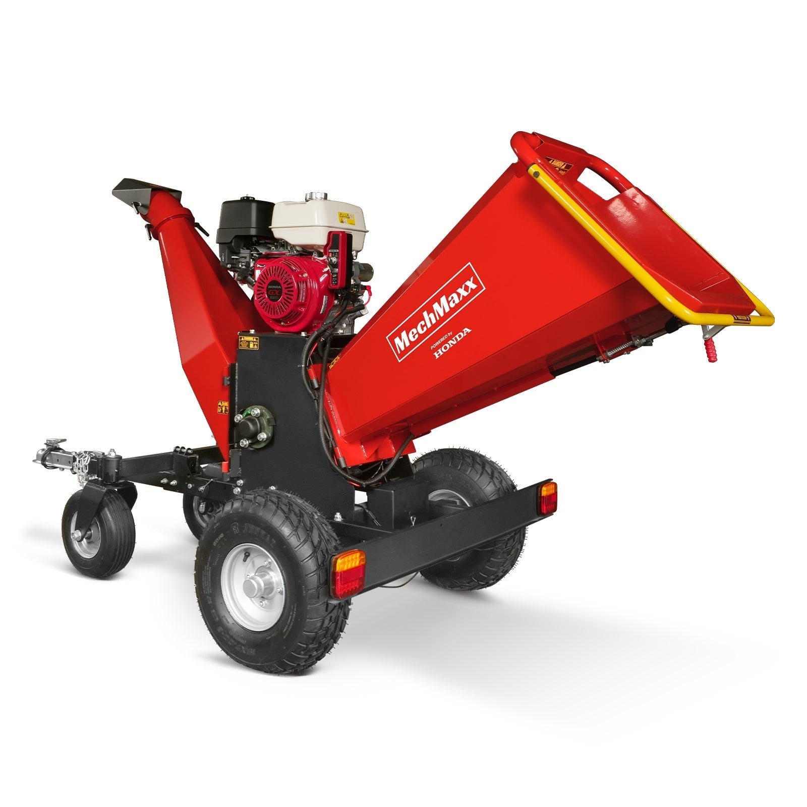 6 inch HONDA E-Start Gasoline Engine Powered 4 - Wheel Drum Wood Chipper with Taillight ,  B150