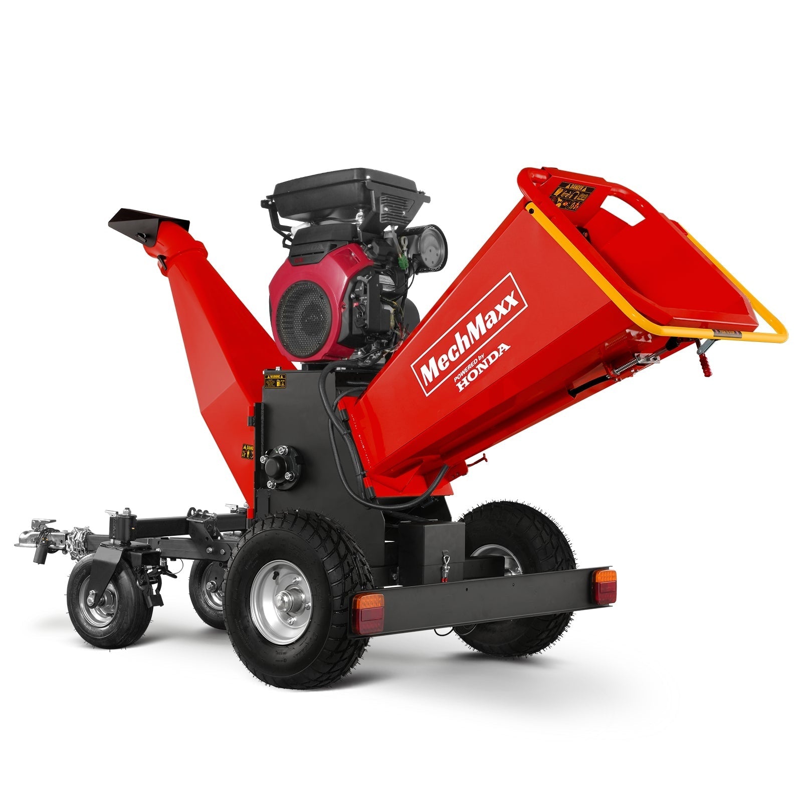 8 inch HONDA E-Start 688cc 22hp Gas Powered 4 - Wheel Drum Wood Chipper with Taillight ,  B200
